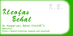 kleofas behal business card